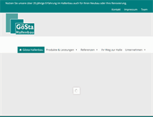 Tablet Screenshot of goesta-hallenbau.de